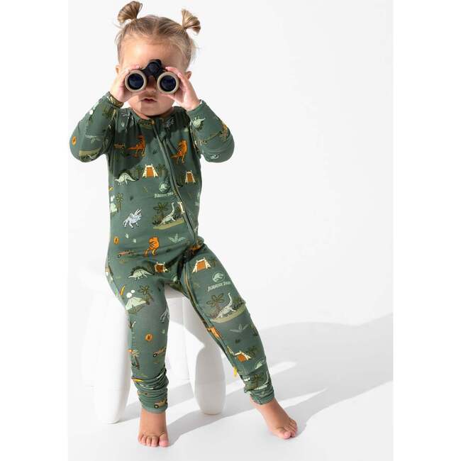 Jurassic Park: Safari Bamboo Convertible Footie, Green - Footie Pajamas - 2