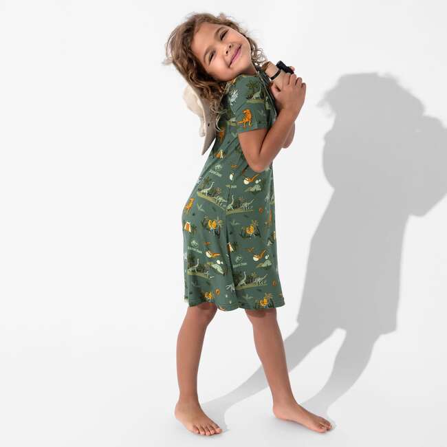 Jurassic Park: Safari Girls' Short Sleeve Dress, Green - Dresses - 2