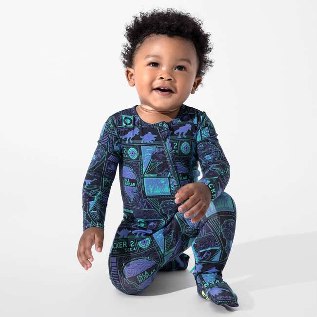 Jurassic Park: Tracker Bamboo Convertible Footie, Blue - Footie Pajamas - 3