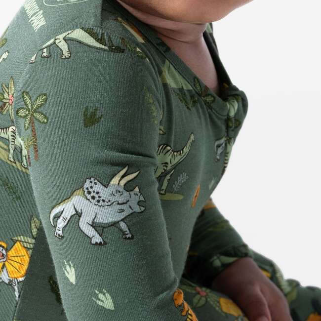 Jurassic Park: Safari Bamboo Convertible Footie, Green - Footie Pajamas - 3