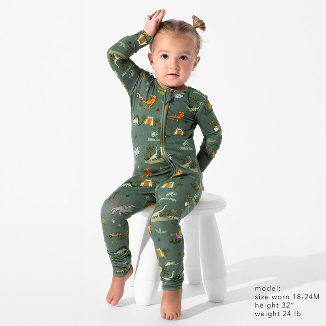 Jurassic Park: Safari Bamboo Convertible Footie, Green - Footie Pajamas - 5