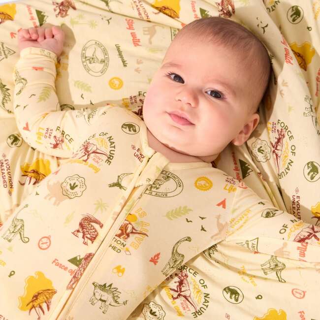 Jurassic Park: Origins Bamboo Convertible Footie, Beige - Footie Pajamas - 3