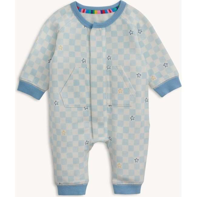 Grey Checkerboard Brushed Fleece Romper