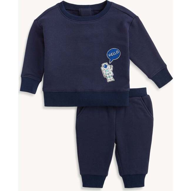 Dress Blue Brushed Fleece Set W/  Patches