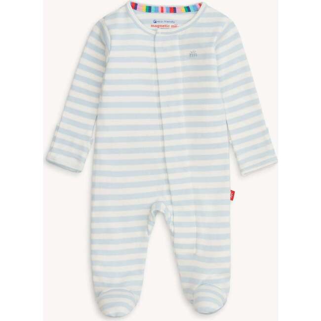 Blue Stripe Organic Cotton Footie