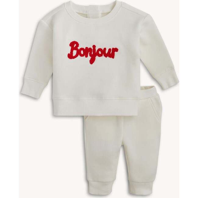 White Alyssum Brushed Fleece Set W/ Patches