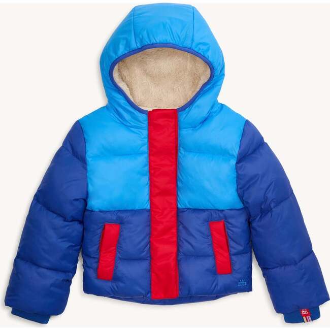 Storm Blue Nylon Puffer Parka