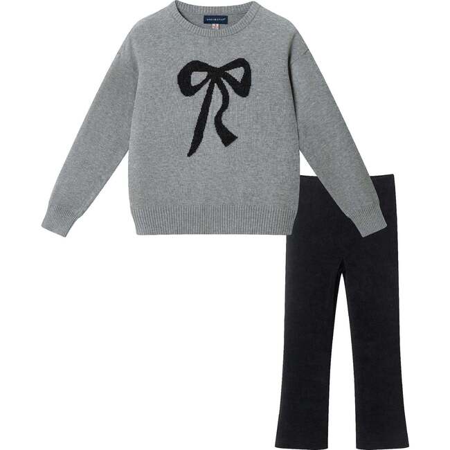 Kids Sweater & Legging Set, Grey Bow