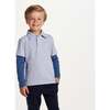 Kids Two-Fer Waffle Polo, Light Blue Nep - T-Shirts - 2