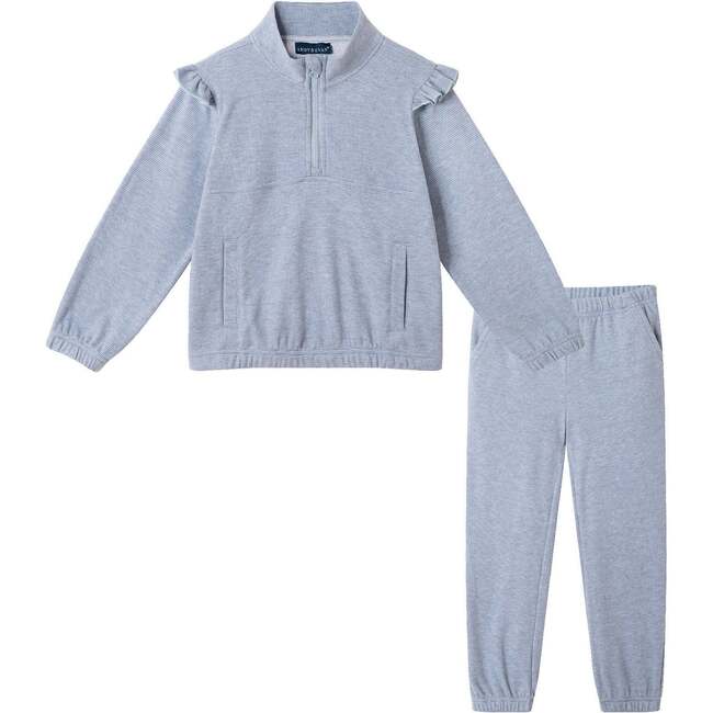 Kids Quarter Zip Sweatshirt Set, Navy