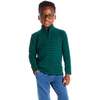 Kids Quarter-Zip Stripe Pullover, Green Stripe - Sweatshirts - 2