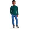 Kids Quarter-Zip Stripe Pullover, Green Stripe - Sweatshirts - 3