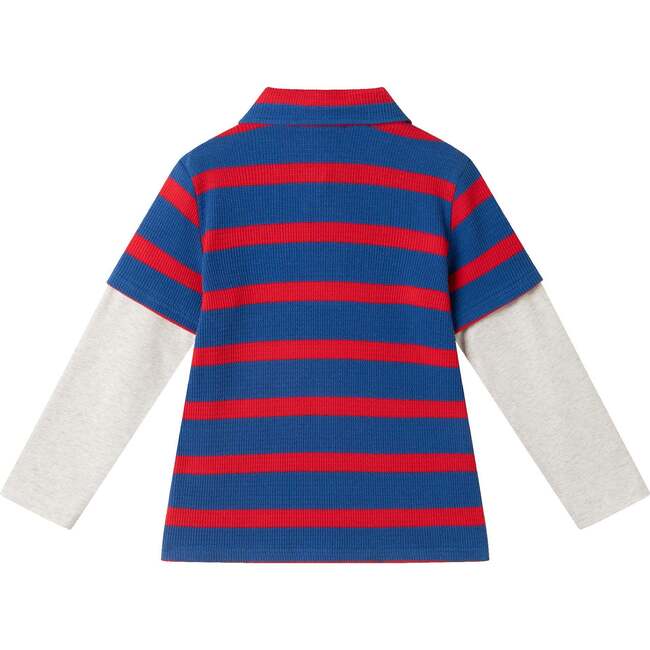 Kids Two-Fer Waffle Polo, Rugby Striped - T-Shirts - 5