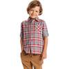 Kids Plaid Flannel Buttondown, Red Plaid - Button Downs - 3