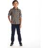Kids Plaid Double-Facing Buttondown, Blue Plaid - Button Downs - 3