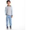 Kids Lightweight Raglan Hoodie Tee, Light Blue - T-Shirts - 3