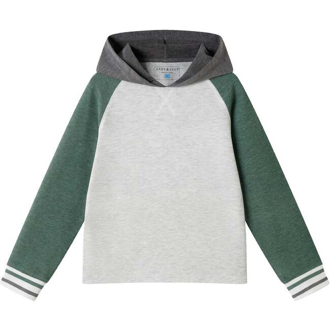Kids Lightweight Raglan Hoodie Tee, Green