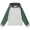 Kids Lightweight Raglan Hoodie Tee, Green - T-Shirts - 1 - thumbnail