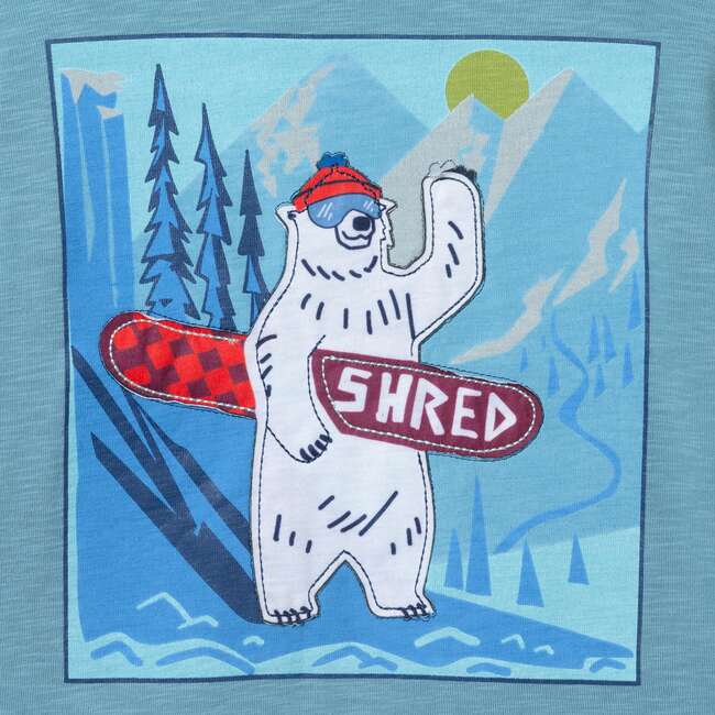 Kids Long Sleeve Two-Fer Graphic Tee, Blue Bear - T-Shirts - 3