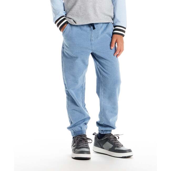 Kids Knit Denim Jogger, Light Blue