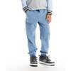 Kids Knit Denim Jogger, Light Blue - Pants - 1 - thumbnail