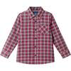 Kids Plaid Double-Facing Buttondown, Red Plaid - Button Downs - 4