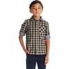 Kids Plaid Double-Facing Buttondown, Blue Plaid - Button Downs - 6
