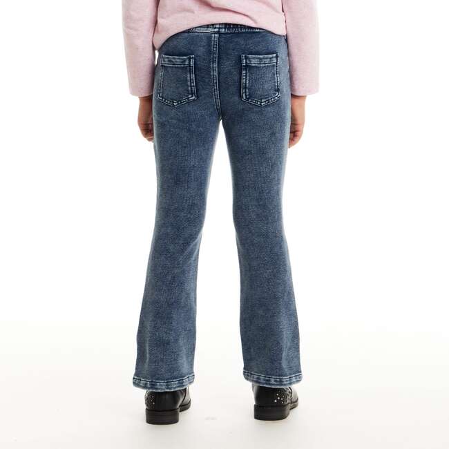 Kids Knit Denim Pants, Mid Wash - Pants - 3