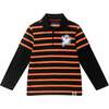 Kids Halloween Rugby Polo, Ghost Patch (Black/Orange) - Polo Shirts - 1 - thumbnail