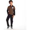 Kids Halloween Rugby Polo, Ghost Patch (Black/Orange) - Polo Shirts - 2