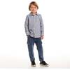 Kids Buttondown & Knit Denim Jogger Set, Grey Gingham - Mixed Apparel Set - 2