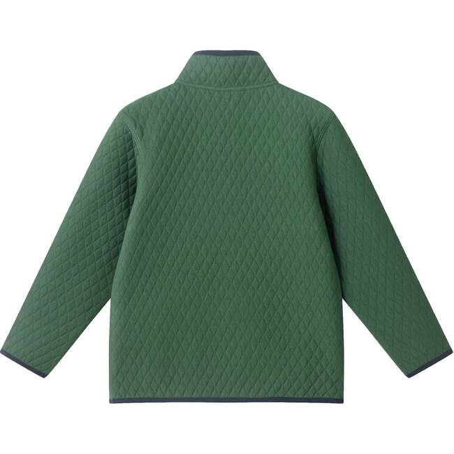 Kids Diamond Quilted Quarter-Zip Pullover, Green - Sweatshirts - 2