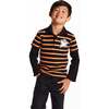 Kids Halloween Rugby Polo, Ghost Patch (Black/Orange) - Polo Shirts - 3