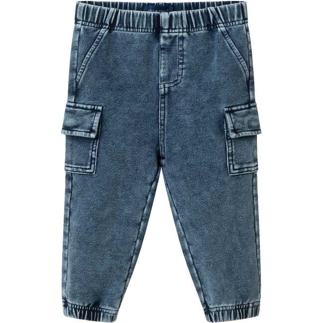 Infant Knit Denim Jogger , Blue Cargo