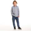 Kids Buttondown & Knit Denim Jogger Set, Grey Gingham - Mixed Apparel Set - 3