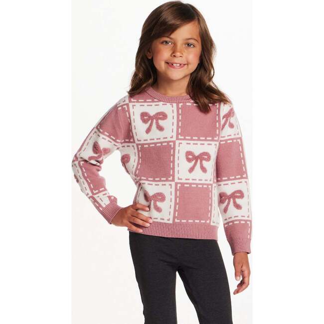 Kids Chenille Sweater & Jegging Set, Pink Bows - Mixed Apparel Set - 5
