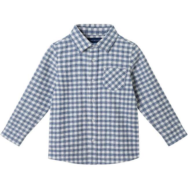 Kids Buttondown & Knit Denim Jogger Set, Grey Gingham - Mixed Apparel Set - 4