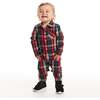 Infant Plaid Shirtall, Red Holiday - Rompers - 2