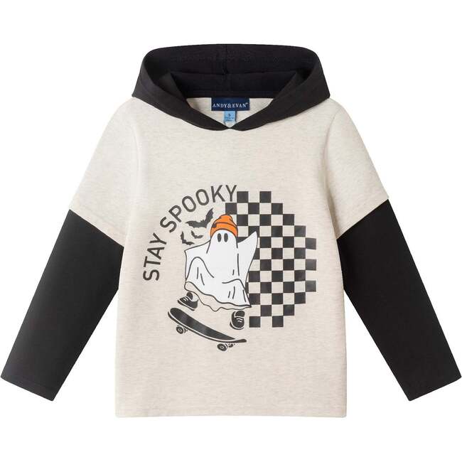 Black Hooded Tee, "Stay Spooky" - T-Shirts - 1