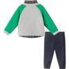 Infant Buttondown & Twill Pant Set, Grey Cardigan - Mixed Apparel Set - 2