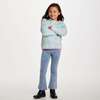 Kids Floral Plush Hoodie, Aqua - Sweatshirts - 7