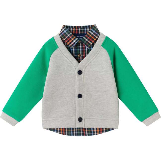 Infant Buttondown & Twill Pant Set, Grey Cardigan - Mixed Apparel Set - 3