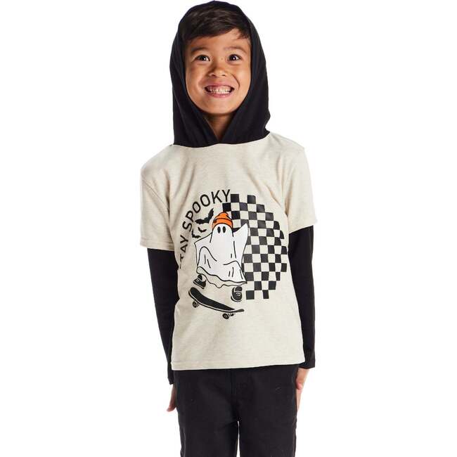 Black Hooded Tee, "Stay Spooky" - T-Shirts - 5