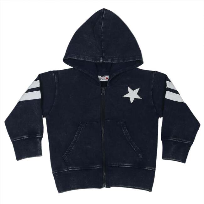 Kids Zip Enzyme Hoodie, Sports Star Navy