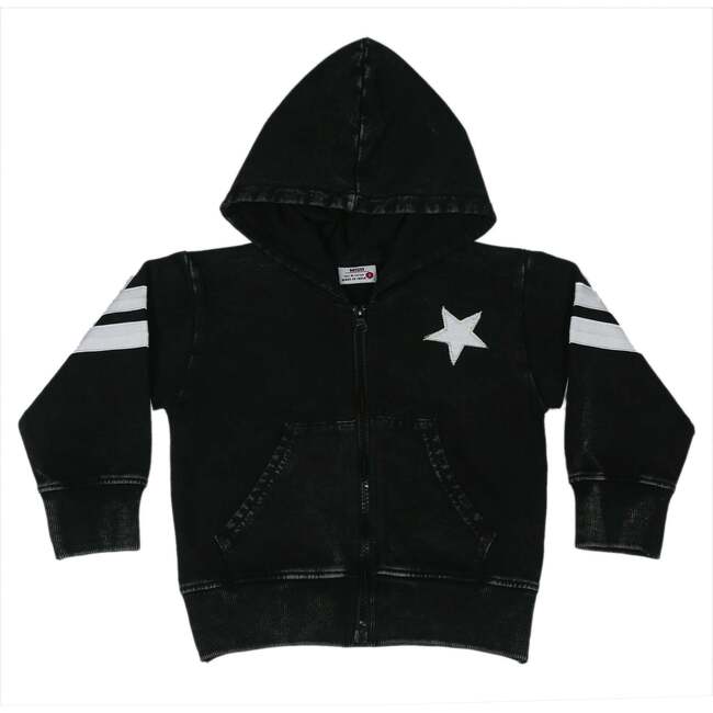 Kids Enzyme Zip Hoodie, Sports Star Black