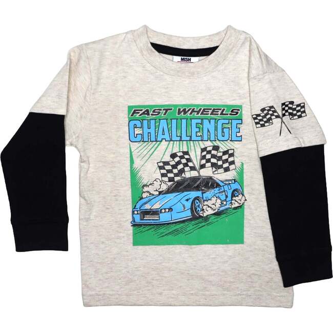 Kids Long Sleeve 2Fer Shirt, Fast Wheels