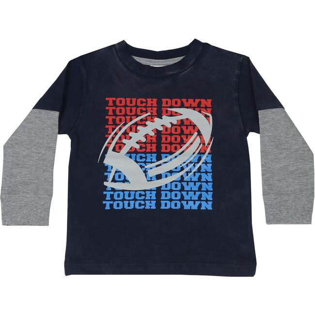 Kids Long Sleeve Enzyme 2Fer Shirt, Touch Down