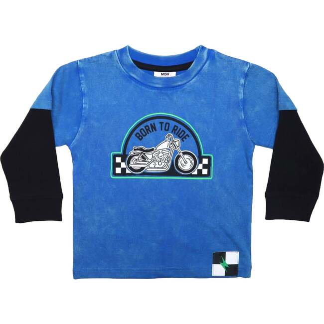 Kids Long Sleeve Enzyme 2Fer Shirt, Born 2 Ride