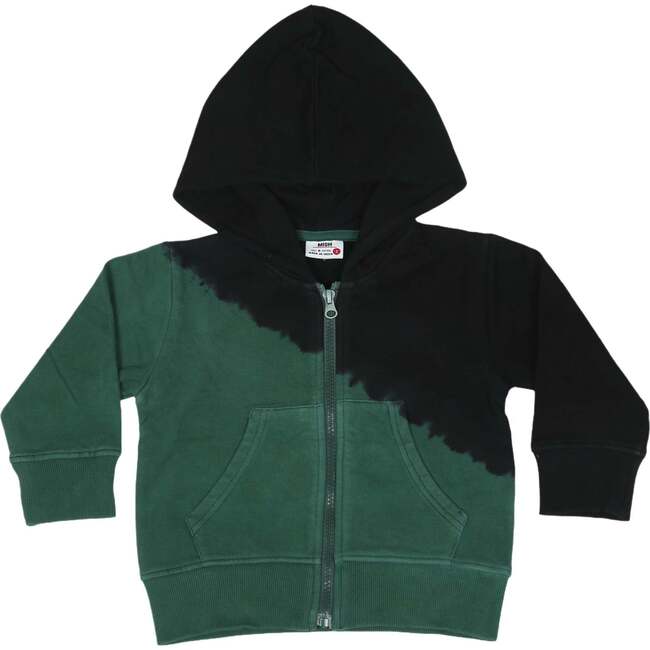 Kids Diagonal Dip Dye Zip Hoodie, Hunter