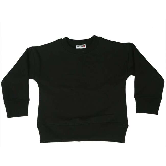 Kids Crew Neck Sweatshirt, Black